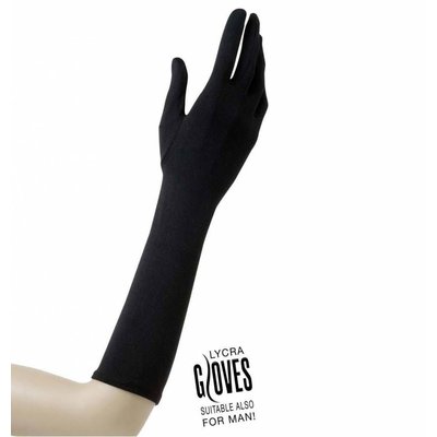 Halloweenaccessoires handschoenen lycra 37cm zwart