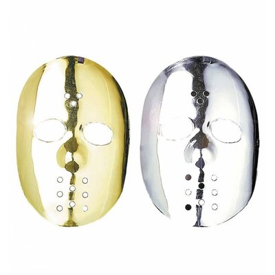 Halloweenaccessoires hockey masker zilver of goud