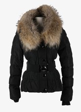 Dames Jas met Bontkraag M603 zwart