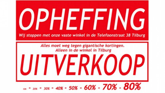 Opheffing Uitverkoop