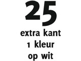 25x opdruk extra kant 1kl op wit shirt