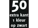 50x opdruk extra kant 1kl op zwart shirt