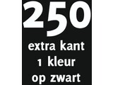 250x opdruk extra kant 1kl op zwart shirt