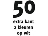 50x opdruk extra kant 2kl op wit shirt