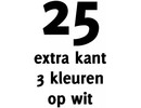 25x opdruk extra kant 3kl op wit shirt