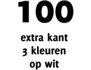 100x opdruk extra kant 3kl op wit shirt