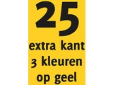 25x opdruk extra kant 3kl op geel shirt