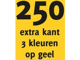 250x opdruk extra kant 3kl op geel shirt