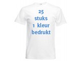 Fruit of the Loom WIT 25 stuks 1 kleur bedrukt!