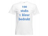 Fruit of the Loom WIT 100 stuks 1 kleur bedrukt!