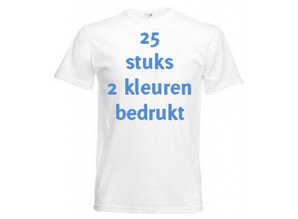 Fruit of the Loom WIT 25 stuks 2 kleuren bedrukt!