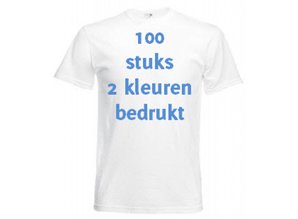 Fruit of the Loom WIT 100 stuks 2 kleuren bedrukt!