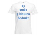 Fruit of the Loom WIT 25 stuks 3 kleuren bedrukt!