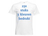 Fruit of the Loom WIT 250 stuks 3 kleuren bedrukt!