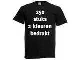 Fruit of the Loom Zwart 250 stuks 2 kleur bedrukt