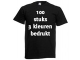 Fruit of the Loom Zwart 100 stuks 3 kleur bedrukt