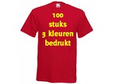 Fruit of the Loom ROOD 100 stuks 3 kleuren bedrukt!