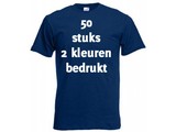 Fruit of the Loom Donker blauw 50 stuks 2 kleuren bedrukt
