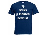 Fruit of the Loom Donker blauw 25 stuks 3 kleuren bedrukt