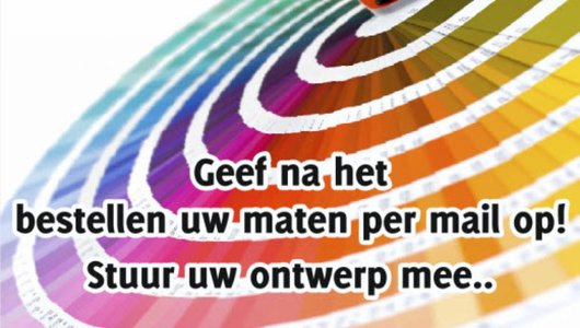 Maten opgeven en ontwerp opsturen