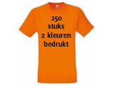 Fruit of the Loom Oranje 250 stuks 2 kleuren bedrukt