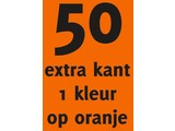 50x opdruk extra kant 1kl op oranje shirt