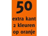 50x opdruk extra kant 2kl op oranje shirt
