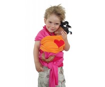 ByKay Poppendraagdoek Fuchsia / Oranje / Hart Rood