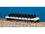Flachwagen mit Achsen beladen