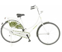 Omafiets Nostalgia 26 inch White Green Flower 3 versnellingen Omafiets Nostalgia 26 inch White Green Flower 3 versnellingen