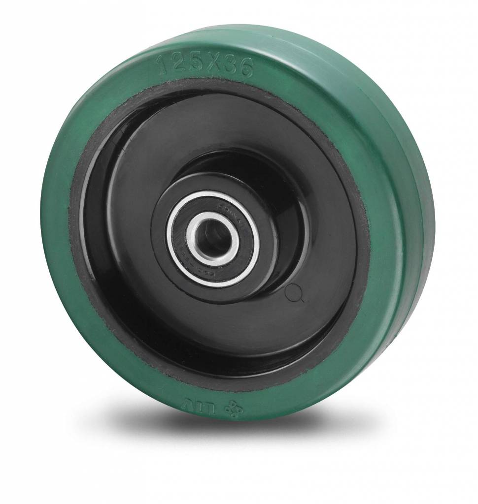 wheel, Ø 100mm, vulcanized elastic rubber tires, 150KG Castor wheels