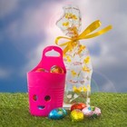 Paas attenties met thema "Easter Bucket" (verpakt in een transparant Paas zakje met decoratief lint)
