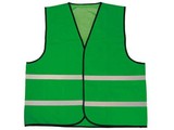 ♣ Groene kinder hesjes met reflecterende strepen (veiligheidshesjes, uni kindermaat)