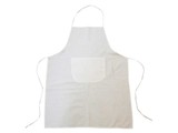 ♣ Witte keukenschorten met buidelzak (100% katoen, 60 cm breed, 79 cm hoog)