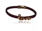 Onlinearmbanden Love chocolat | Leren armband