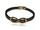 Onlinearmbanden Infinity mos groen | Leren armband