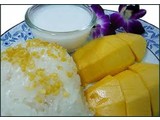 Sød klæbrig ris med mango (Khao Niaow Ma Muang)