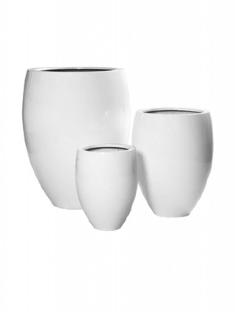 Fiberstone Glossy Bond - Prachtige Bloempot in hoogglans wit en meerdere maten!