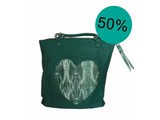 A-zone Tas hart groen | Leren tas