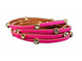 A-zone Neon roze wikkelarmband | Leren armband