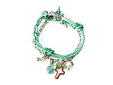 Chicks from heaven Leer en luxe turquoise | Dames armband