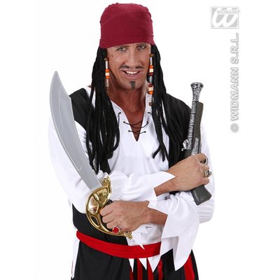 Piratenpruiken met bandana en dreadlocks