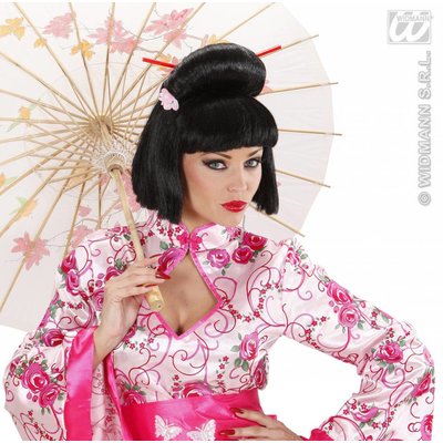 Geisha met bloem en stokjes