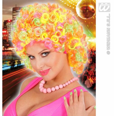 Curly mix neon pruik
