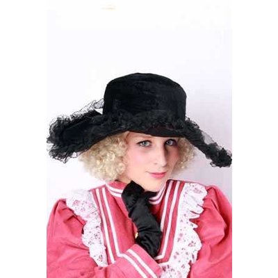 Zwarte dames hoeden met kant
