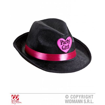 Fedora hoed party girl zwart