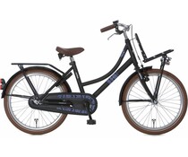 Alpina kinderfietsen Alpina Cargo meisjesfiets met voordrager 22" Black Matt 6+ Alpina kinderfietsen Alpina Cargo meisjesfiets met voordrager 22" Black Matt 6+
