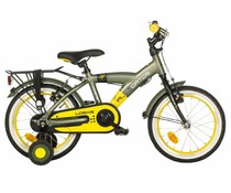 Loekie kinderfietsen Loekie Alligator jongensfiets 16" Armygreen/Yellow 4+ Loekie kinderfietsen Loekie Alligator jongensfiets 16" Armygreen/Yellow 4+
