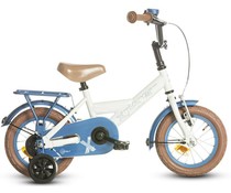 Loekie kinderfietsen Loekie X-plorer 16" meisjesfiets wit met blauw 4+ Loekie kinderfietsen Loekie X-plorer 16" meisjesfiets wit met blauw 4+