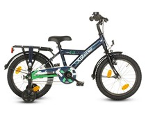 Loekie kinderfietsen Loekie X-plorer 16" jongensfiets blauw met groen 4+ Loekie kinderfietsen Loekie X-plorer 16" jongensfiets blauw met groen 4+